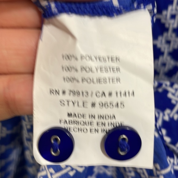 Motherhood Shirtdress Button up Long Sleeve roll tab dress Navy white Size L - Picture 11 of 12